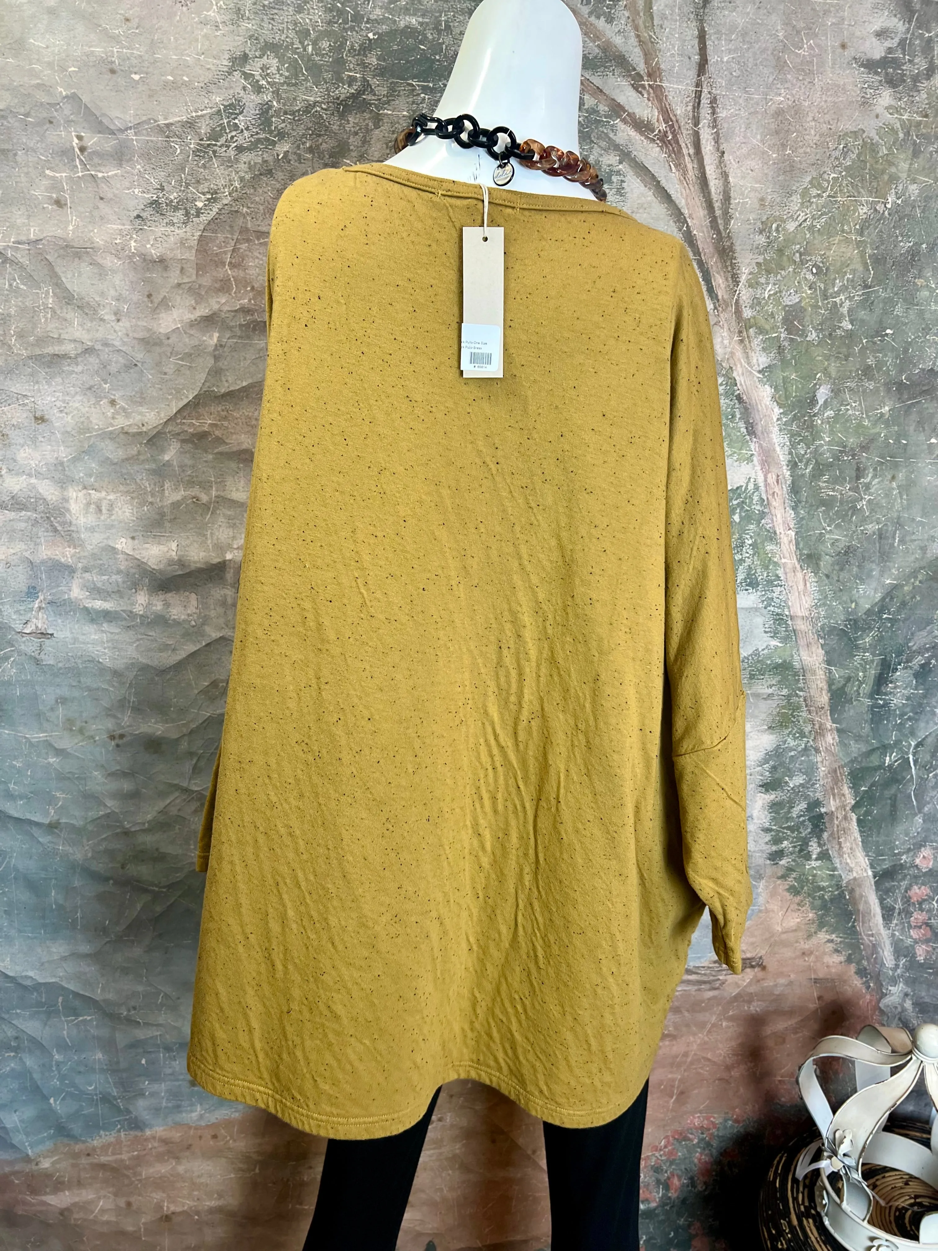 0406024 One Size Speckle Pullover-Brass