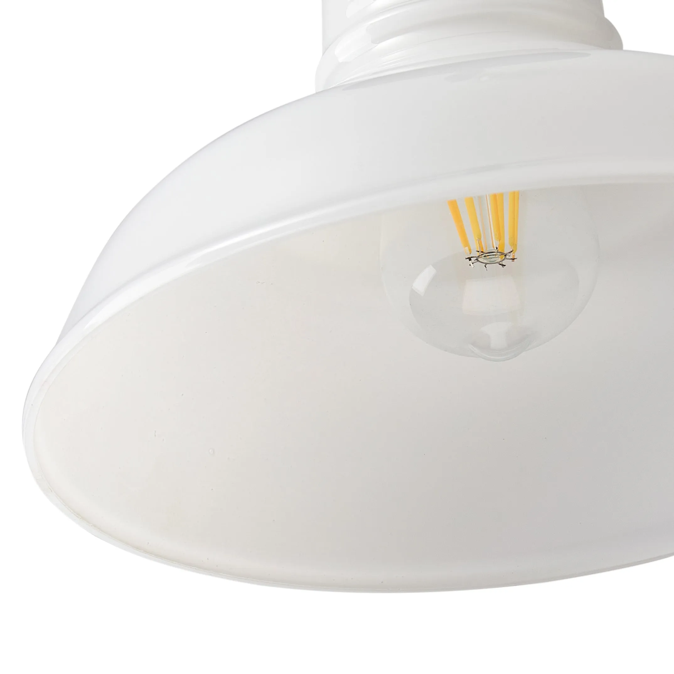 1-Light Glass Classic Design Semi-Flush Mount Lighting
