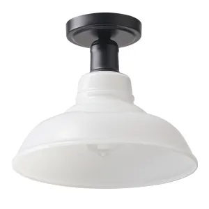 1-Light Glass Classic Design Semi-Flush Mount Lighting