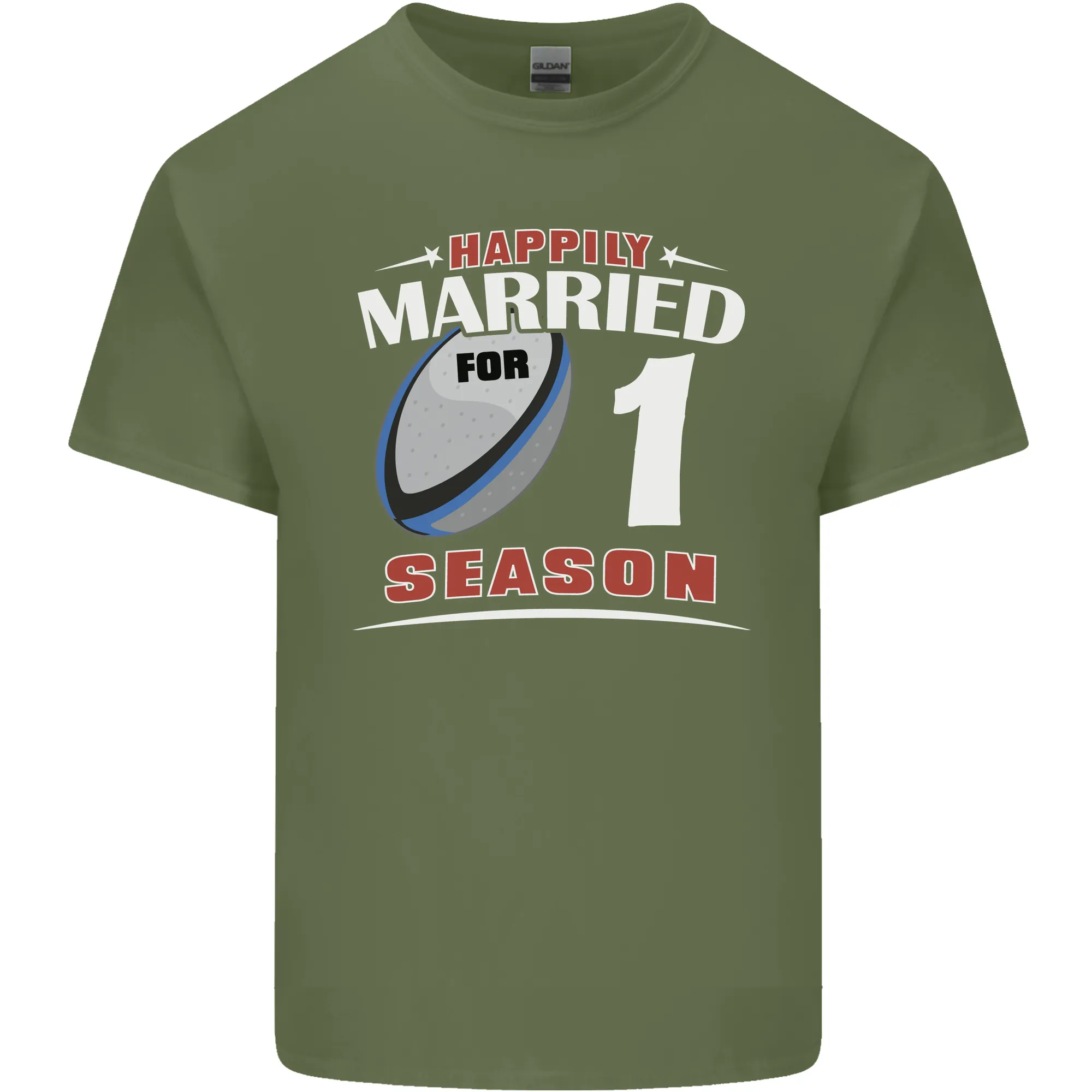 1 Year Wedding Anniversary 1st Rugby Mens Light Cotton T-Shirt