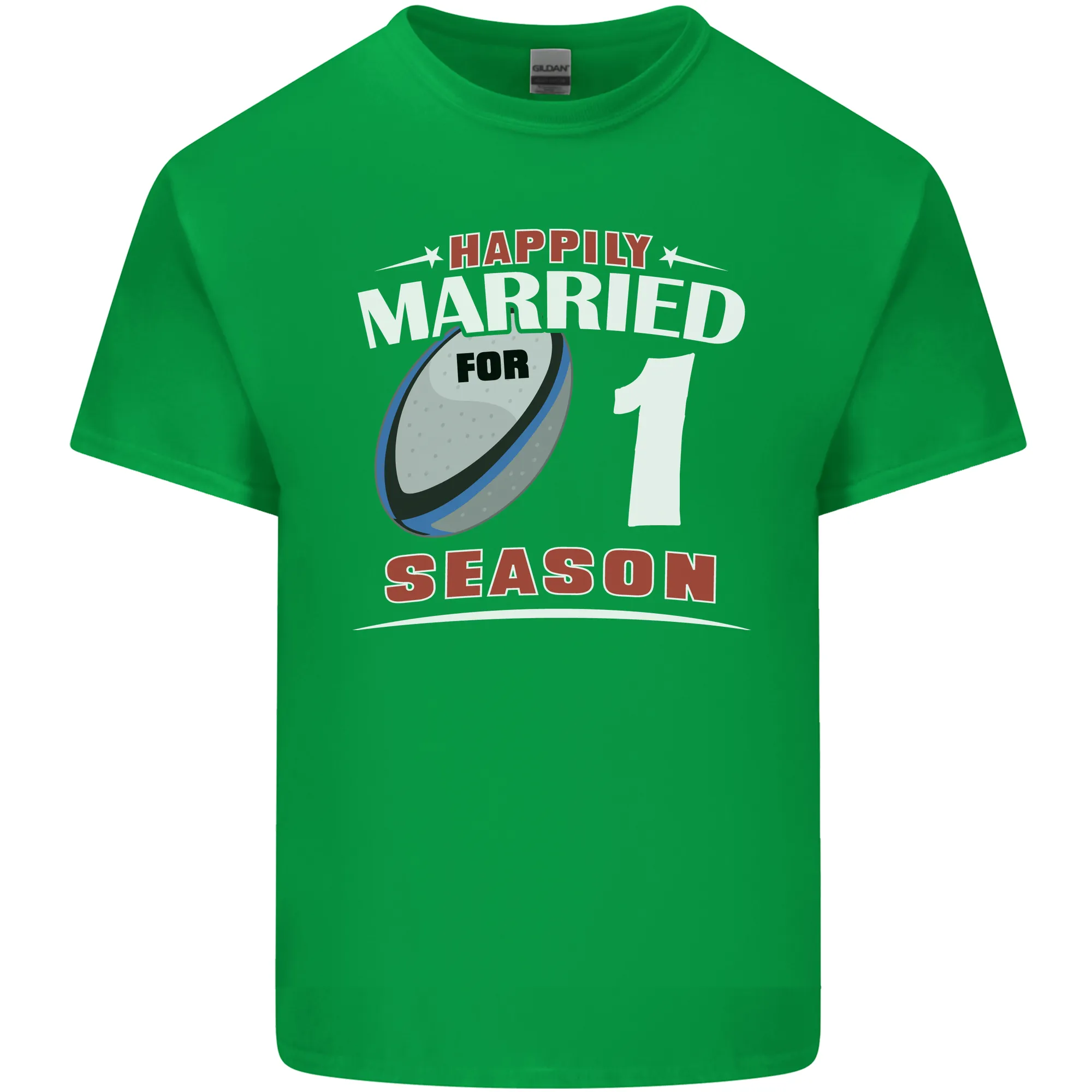 1 Year Wedding Anniversary 1st Rugby Mens Light Cotton T-Shirt