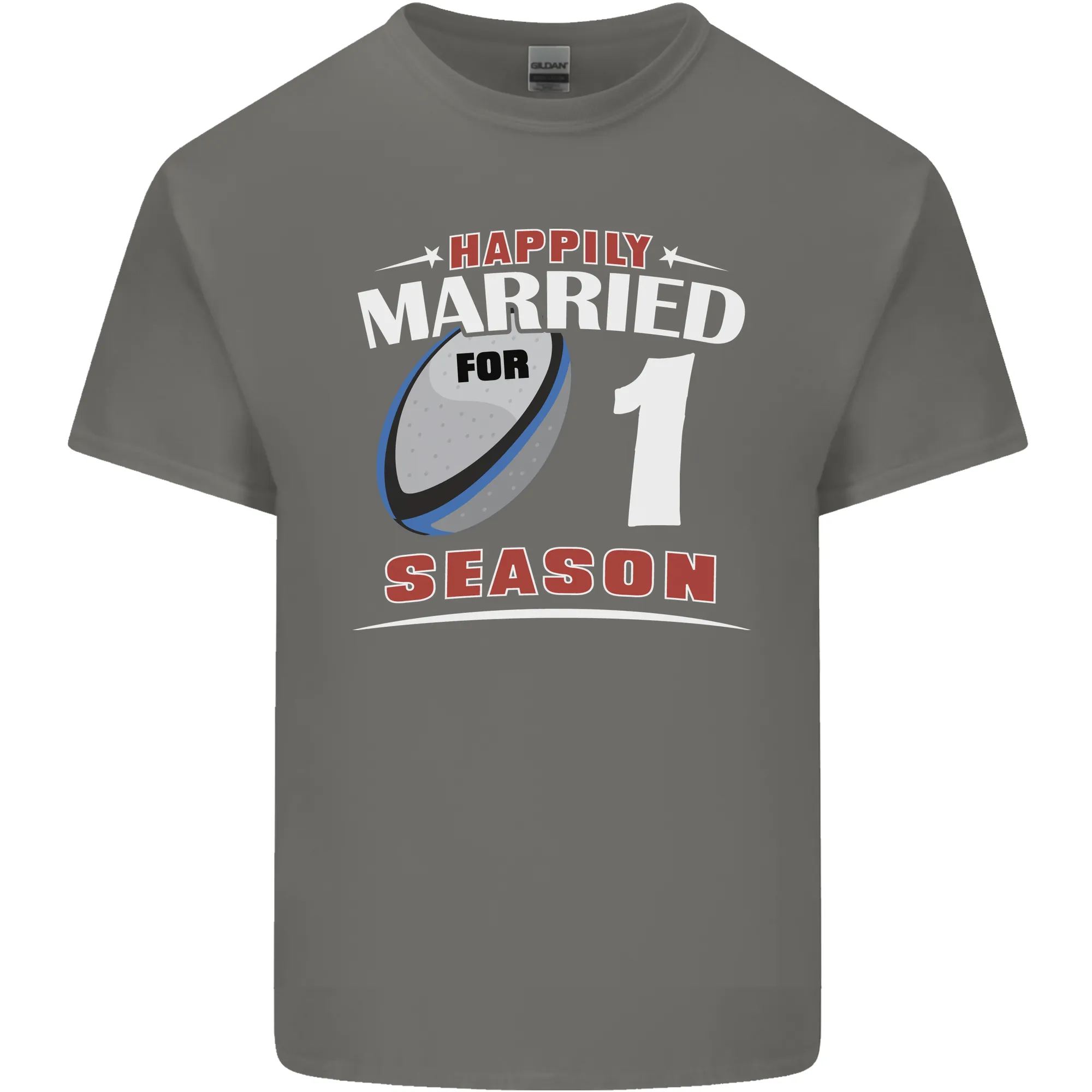 1 Year Wedding Anniversary 1st Rugby Mens Light Cotton T-Shirt