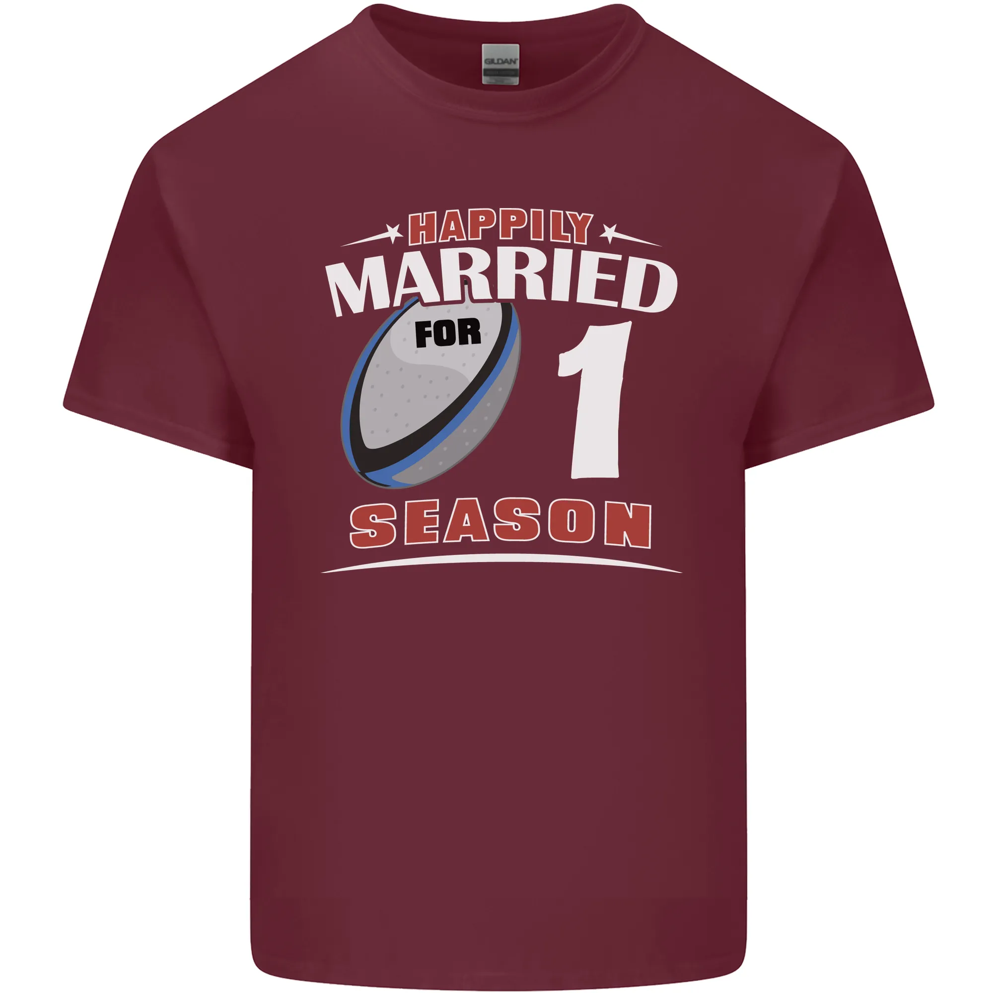 1 Year Wedding Anniversary 1st Rugby Mens Light Cotton T-Shirt