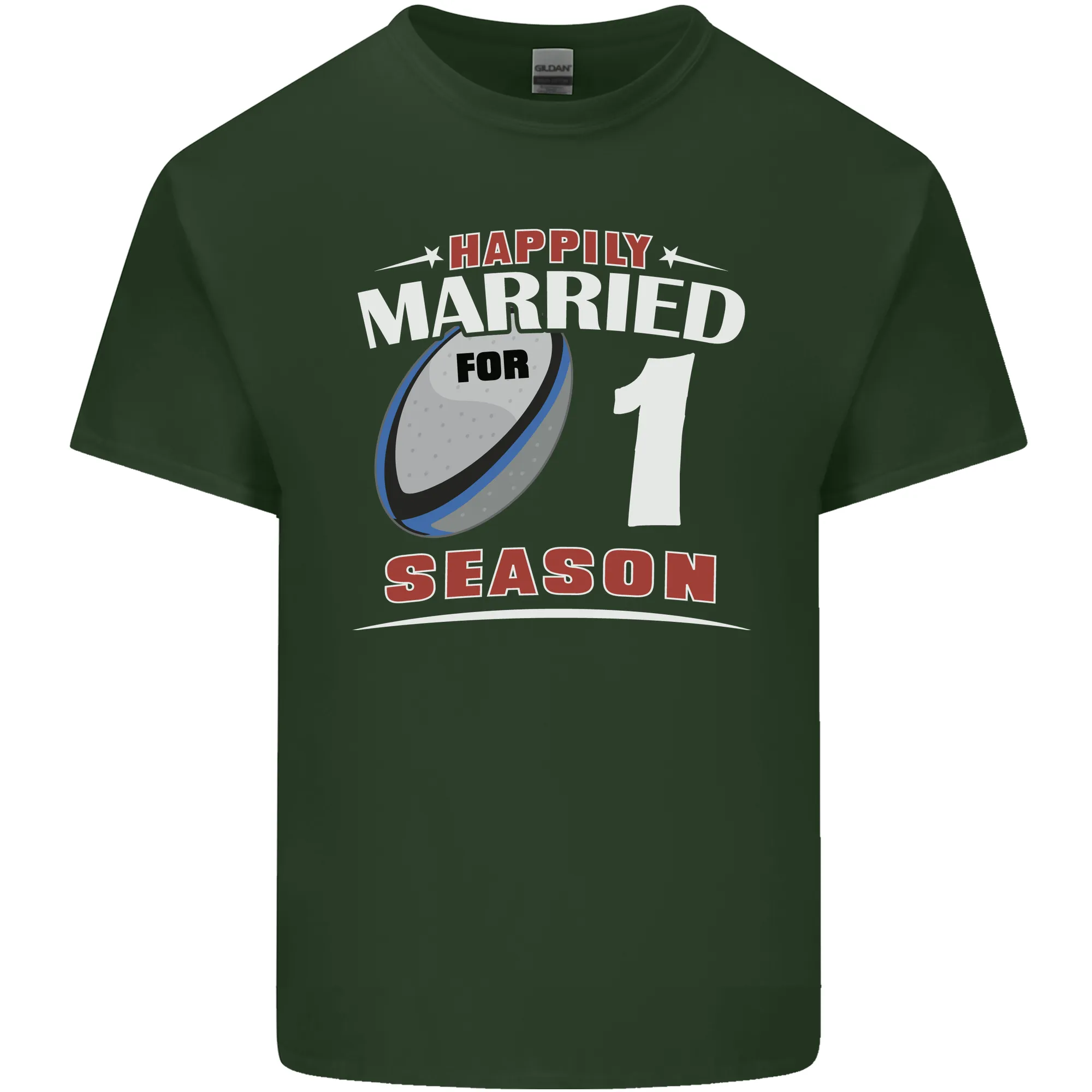 1 Year Wedding Anniversary 1st Rugby Mens Light Cotton T-Shirt