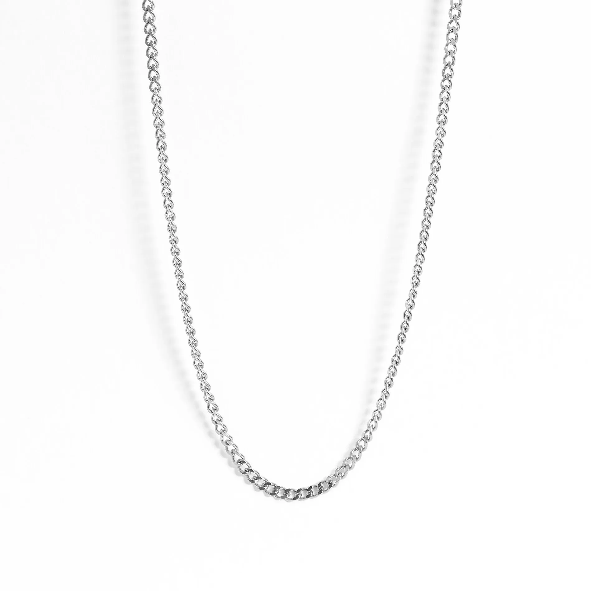 10 Pack - 4mm 24" Stainless Steel Diamond Cut Curb Chain Necklace / CHN7500