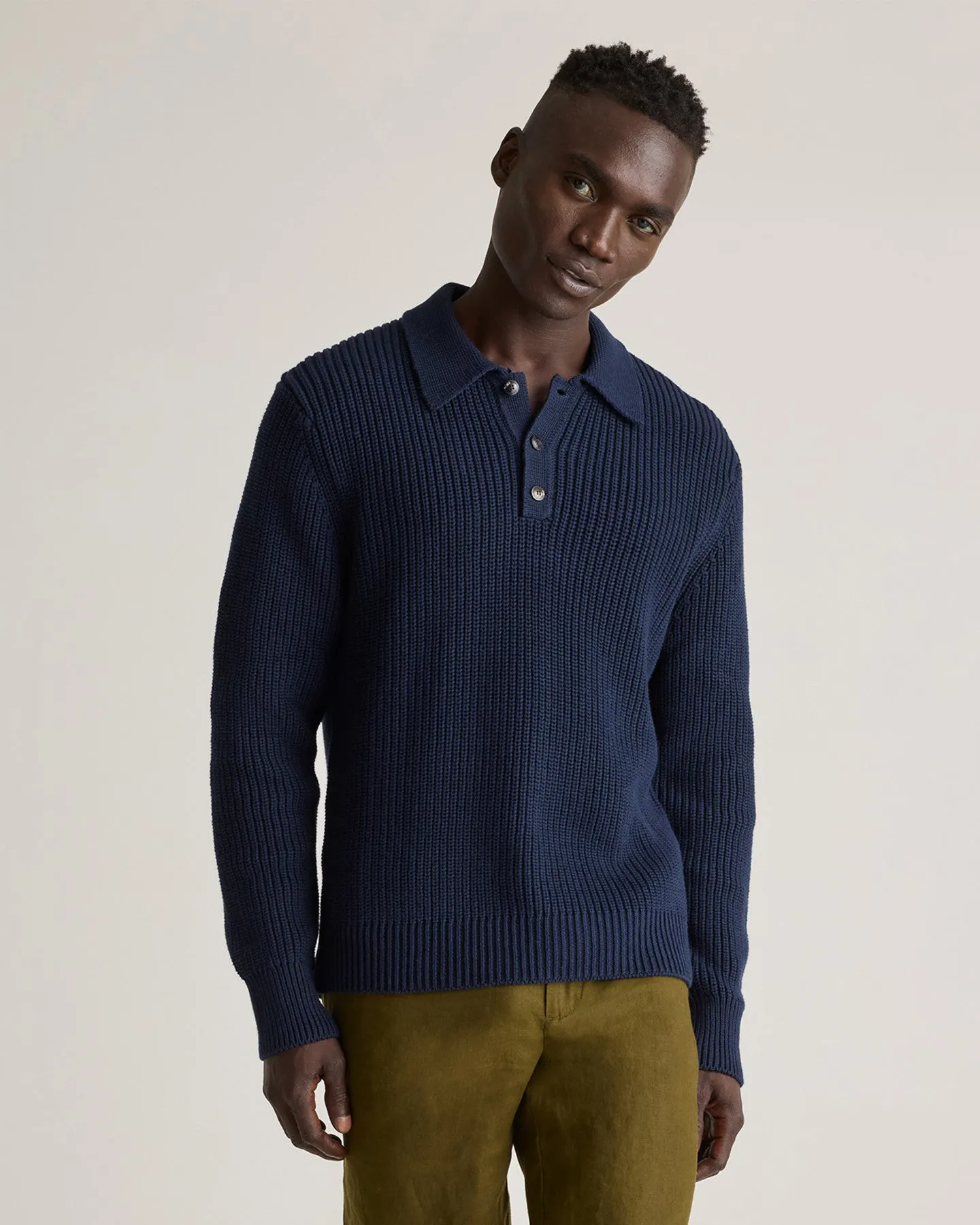 100% Organic Cotton Fisherman Polo Sweater