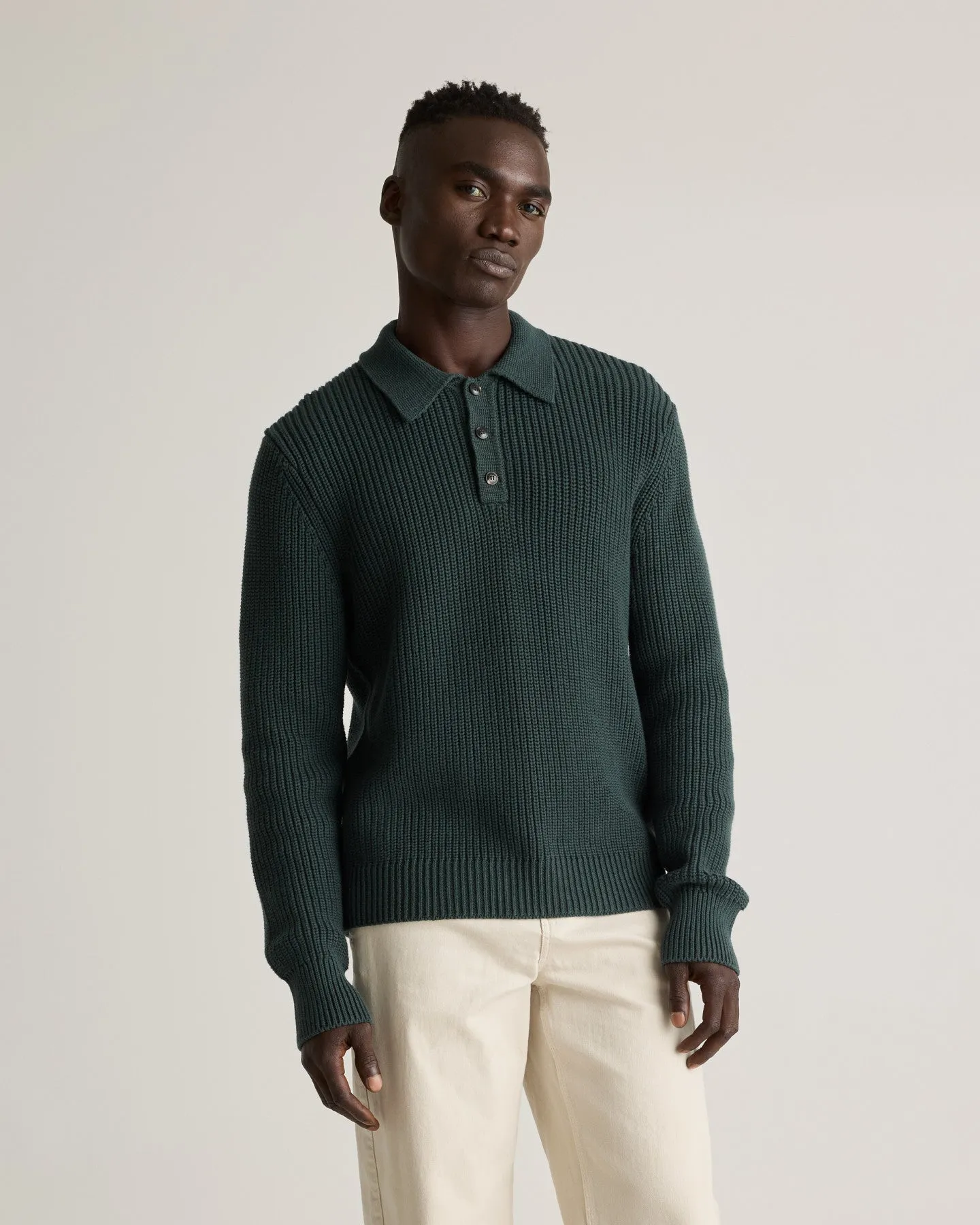 100% Organic Cotton Fisherman Polo Sweater