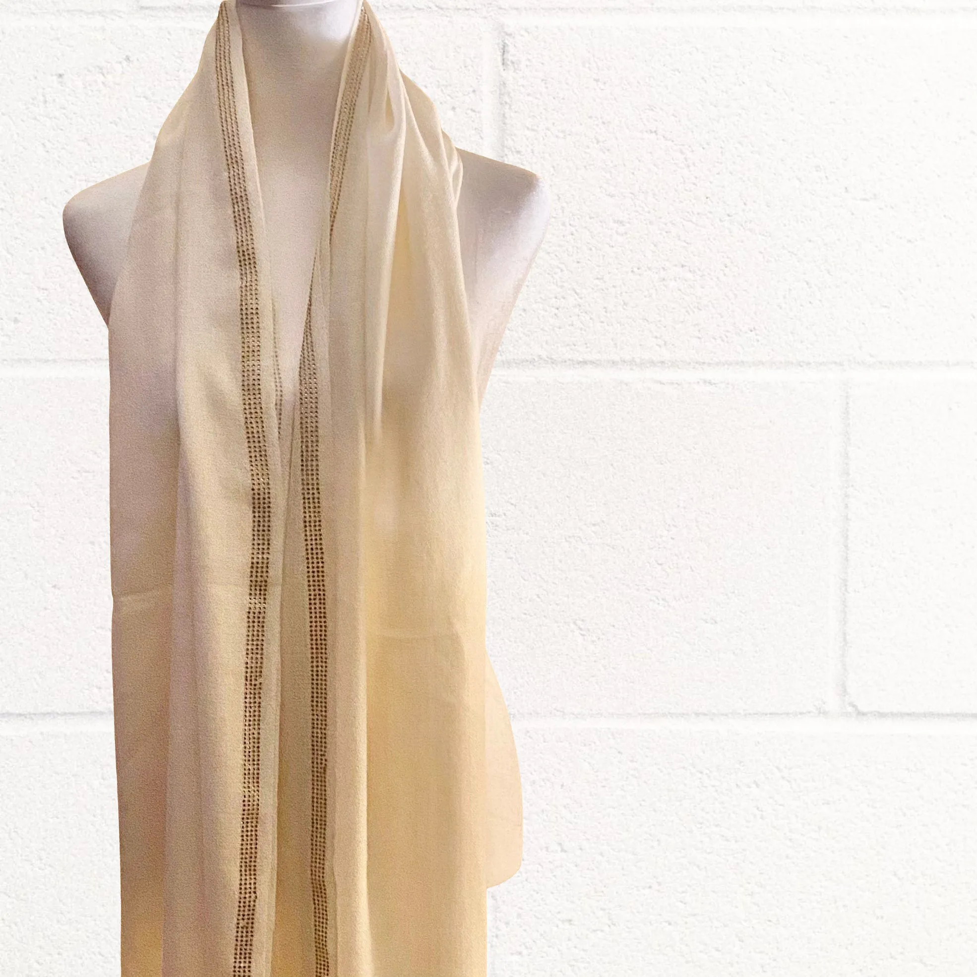 100% Pure Pashmina Solid Scarf for Women, Ivory Pashmina Super Soft Scarf,Kashmir High Quality Shawl,Gift for Her, Bridesmaid Gift