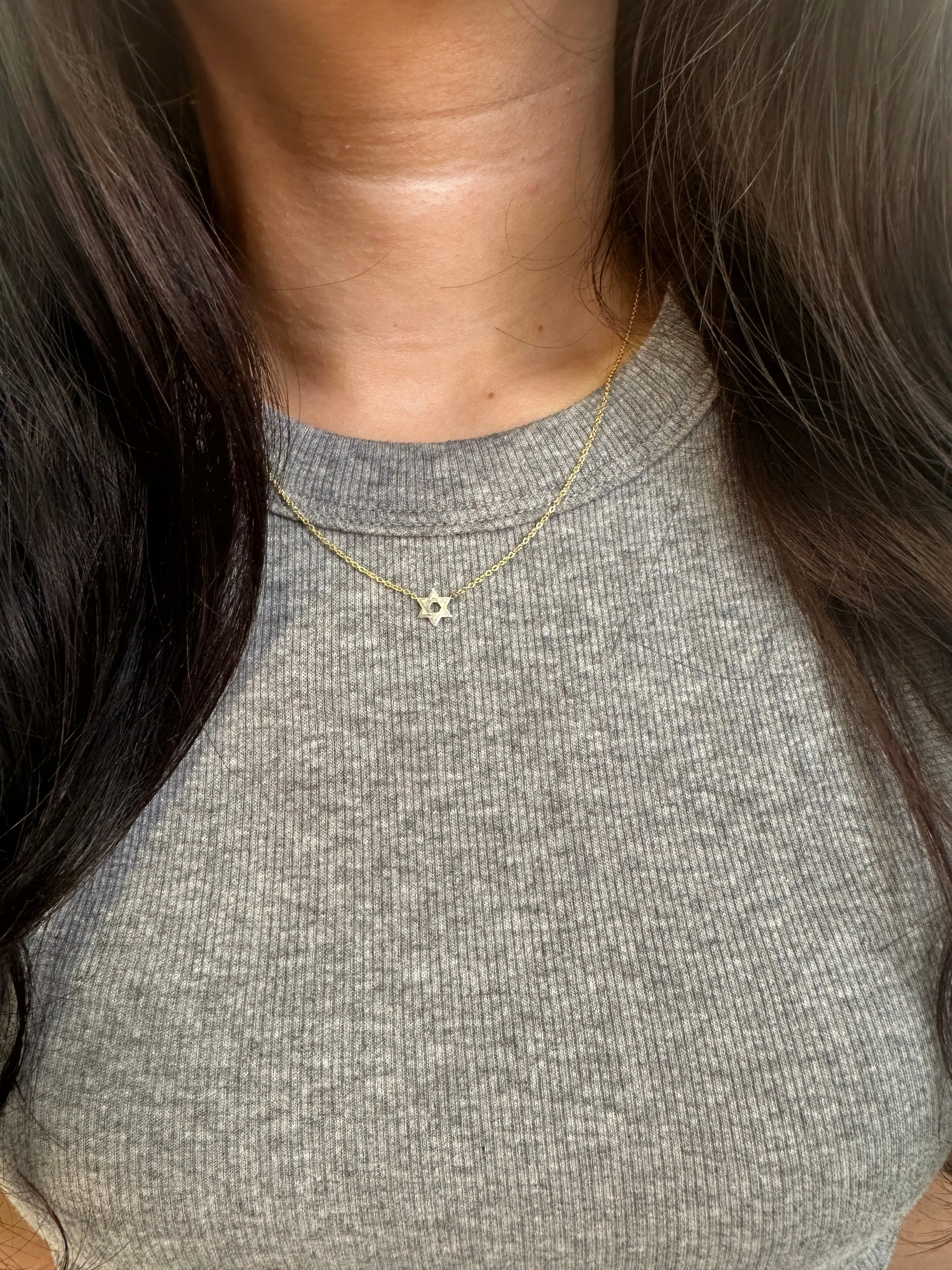 10K Gold Mini Star of David Necklace