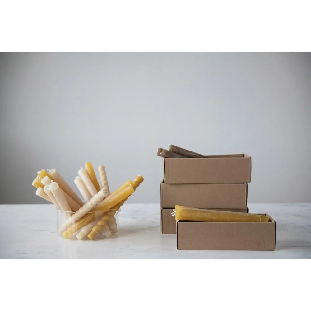 10" Set of 2 Twisted Taper Candles in Cream