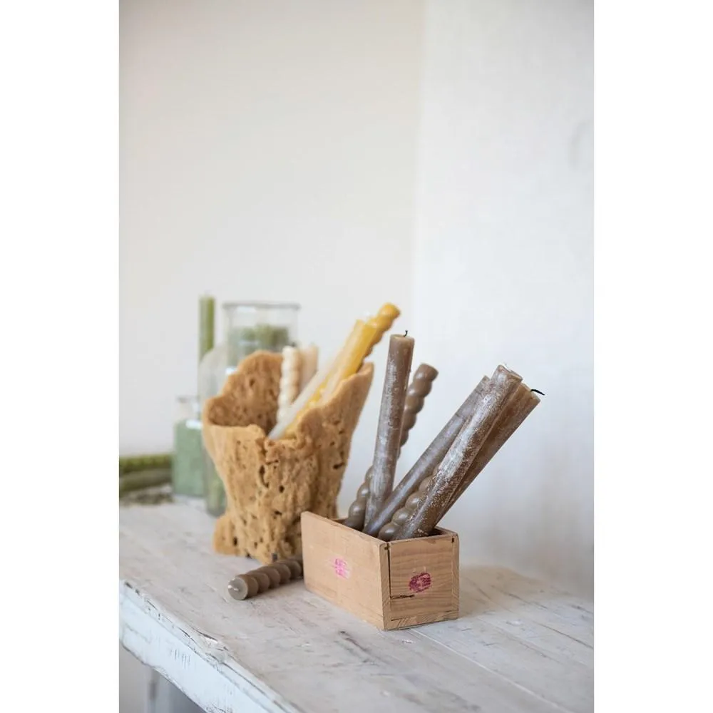 10" Set of 2 Twisted Taper Candles in Cream