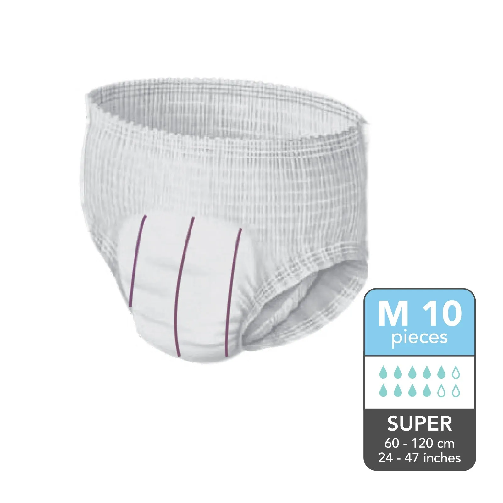(10s   1) Nateen Super Pull Up Adult Pants M (Carton of 8)