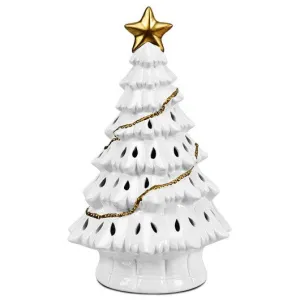 11" Pre-Lit Ceramic Hollow Christmas Tree with LED Lights