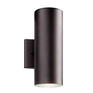 12 Inch Up/Down  LED Cylinder Outdoor Sconce Dimmable 550 Lumens 3000K Bronze Finish