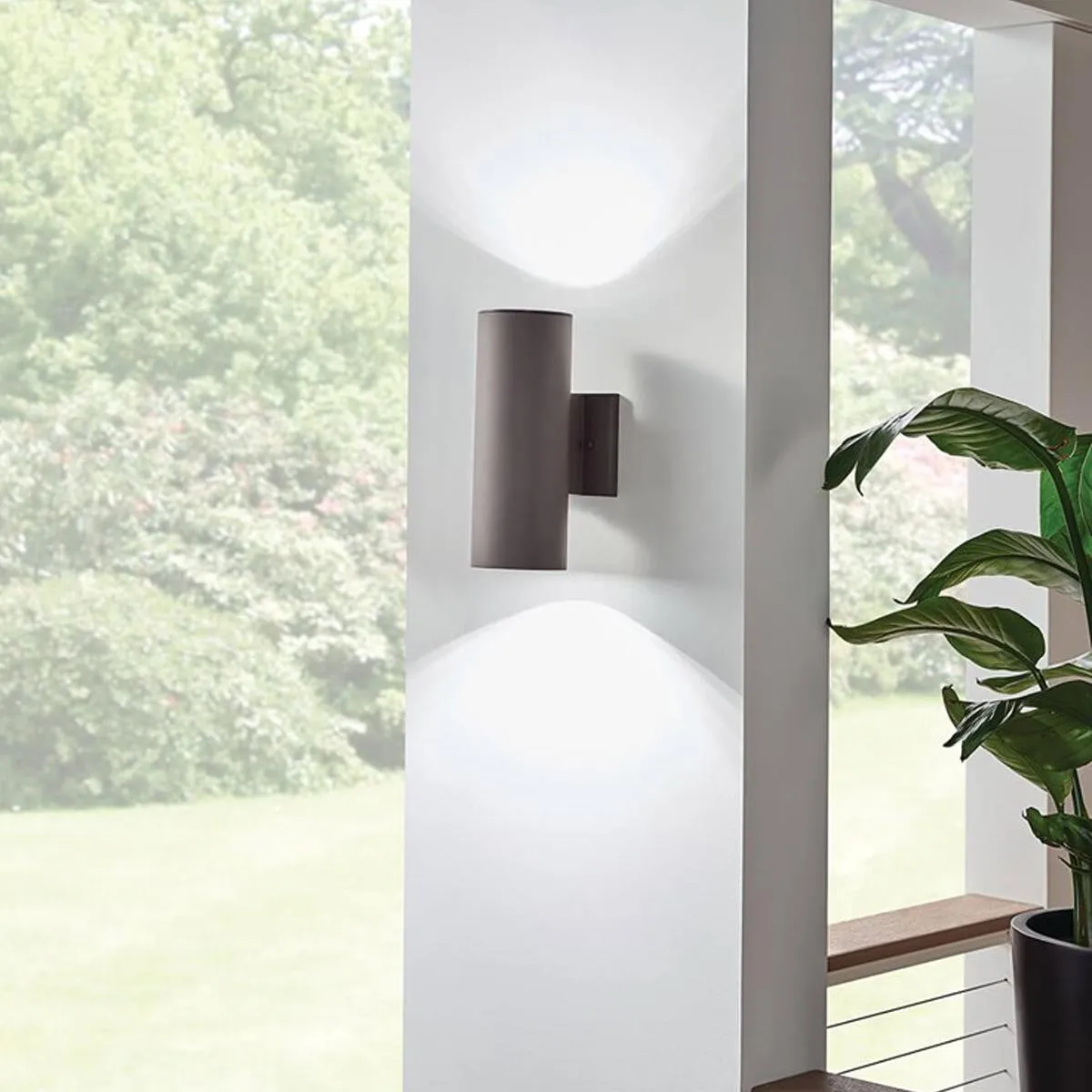 12 Inch Up/Down  LED Cylinder Outdoor Sconce Dimmable 550 Lumens 3000K Bronze Finish