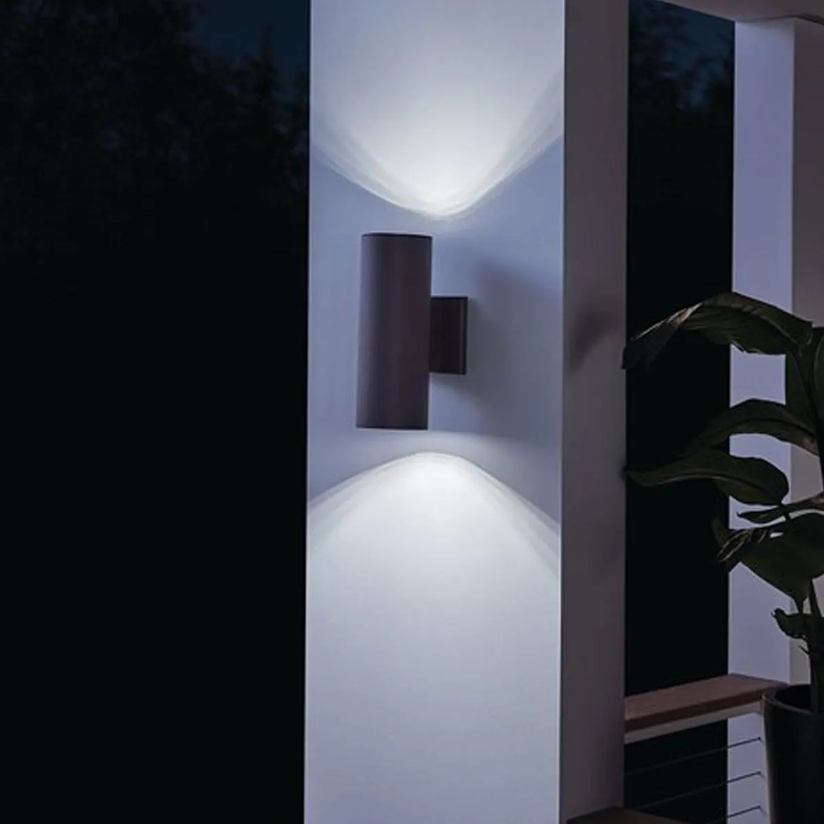12 Inch Up/Down  LED Cylinder Outdoor Sconce Dimmable 550 Lumens 3000K Bronze Finish