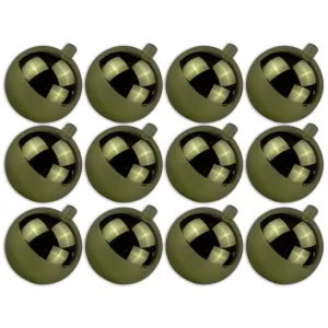 12 Pack 60mm 2.5" Shiny Sage Green Ball Ornament with Wire and UV Coating