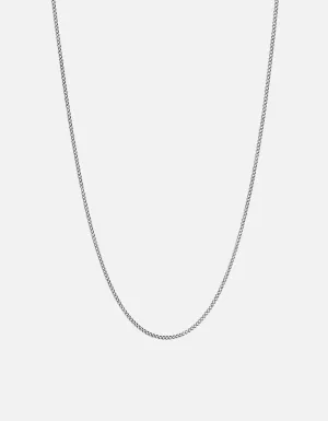 1.3mm Cuban Chain Necklace, Sterling Silver