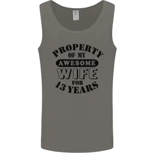 13th Wedding Anniversary 13 Year Funny Wife Mens Vest Tank Top