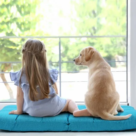 14-Position Adjustable Folding Lazy Gaming Sofa-Light Blue