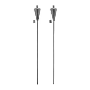 1.46m Metal Cone Garden Fire Torches - Pack of 2  - By Harbour Housewares