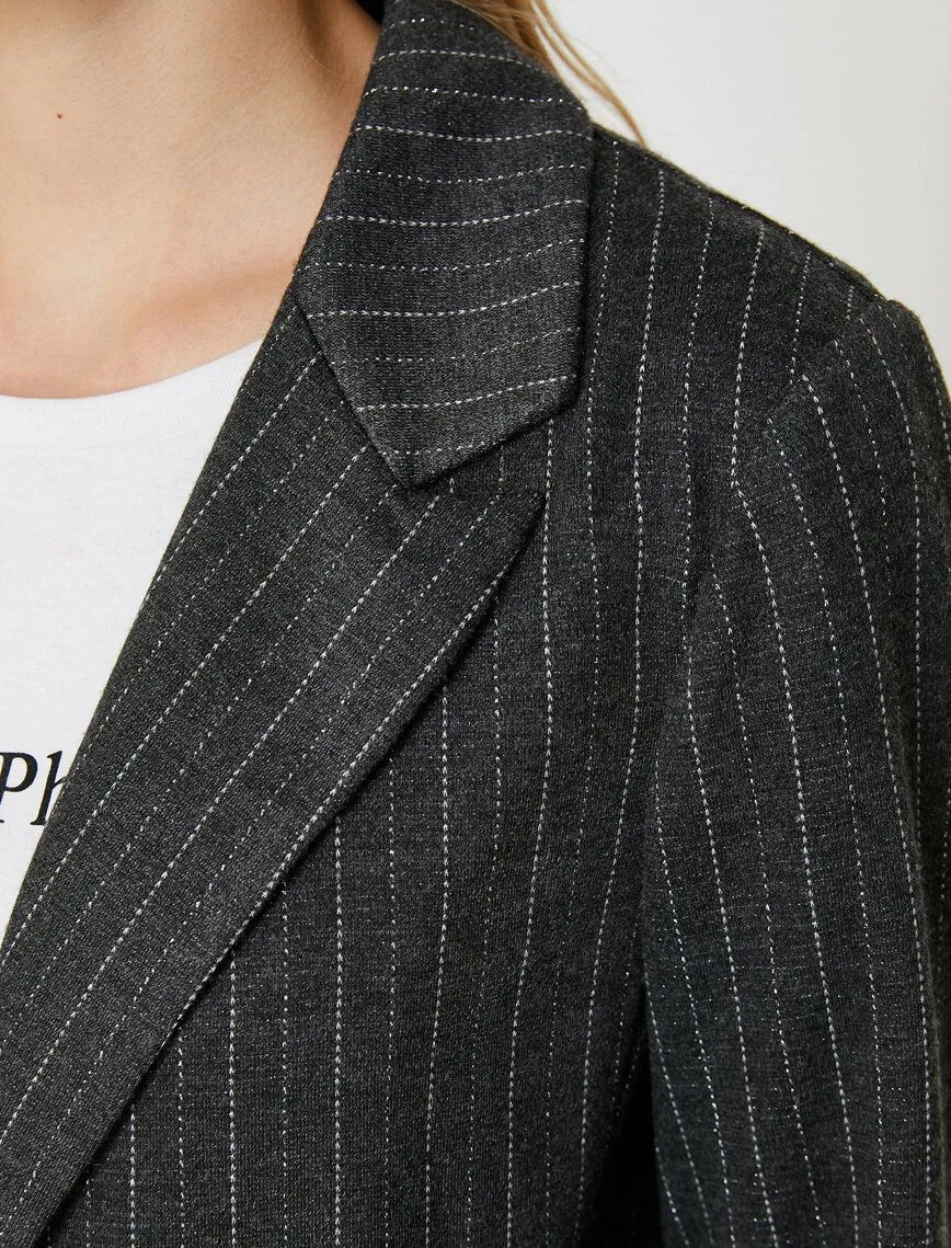 14989 Grey Striped Pocket Jacket