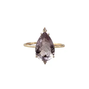 14k Gold Purple Tourmaline & Diamond Ring