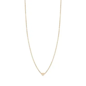 14K ITTY BITTY HEART WITH PAVE DIAMONDS