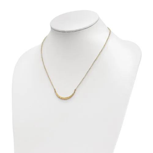 14K Polished Diamond-cut Bar Adjustable Necklace