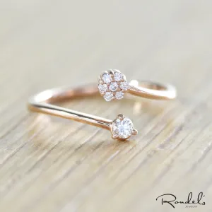 14K Rose Gold Split Diamond Midi Ring
