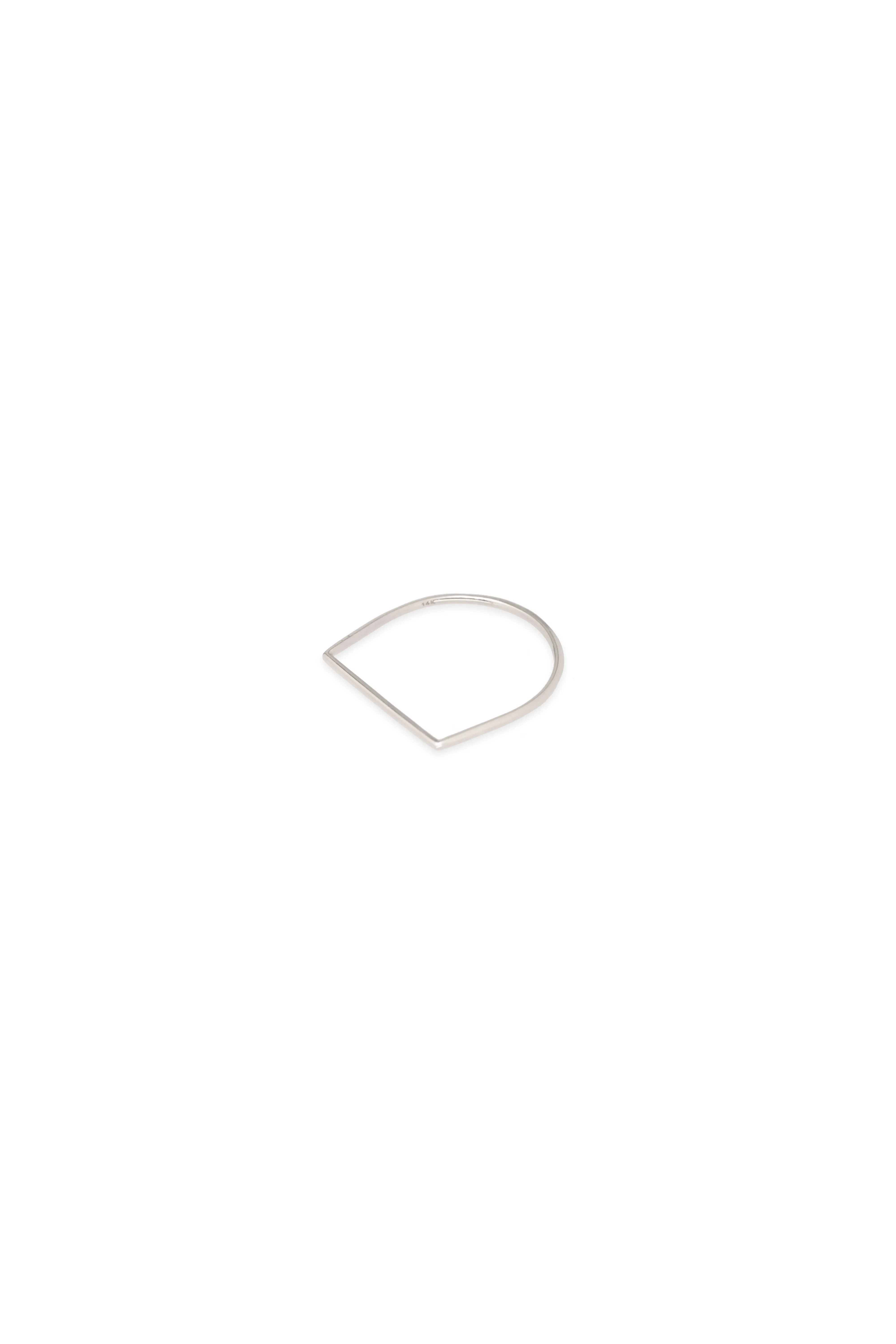 14K Solid Gold Square Bar Stackable Ring