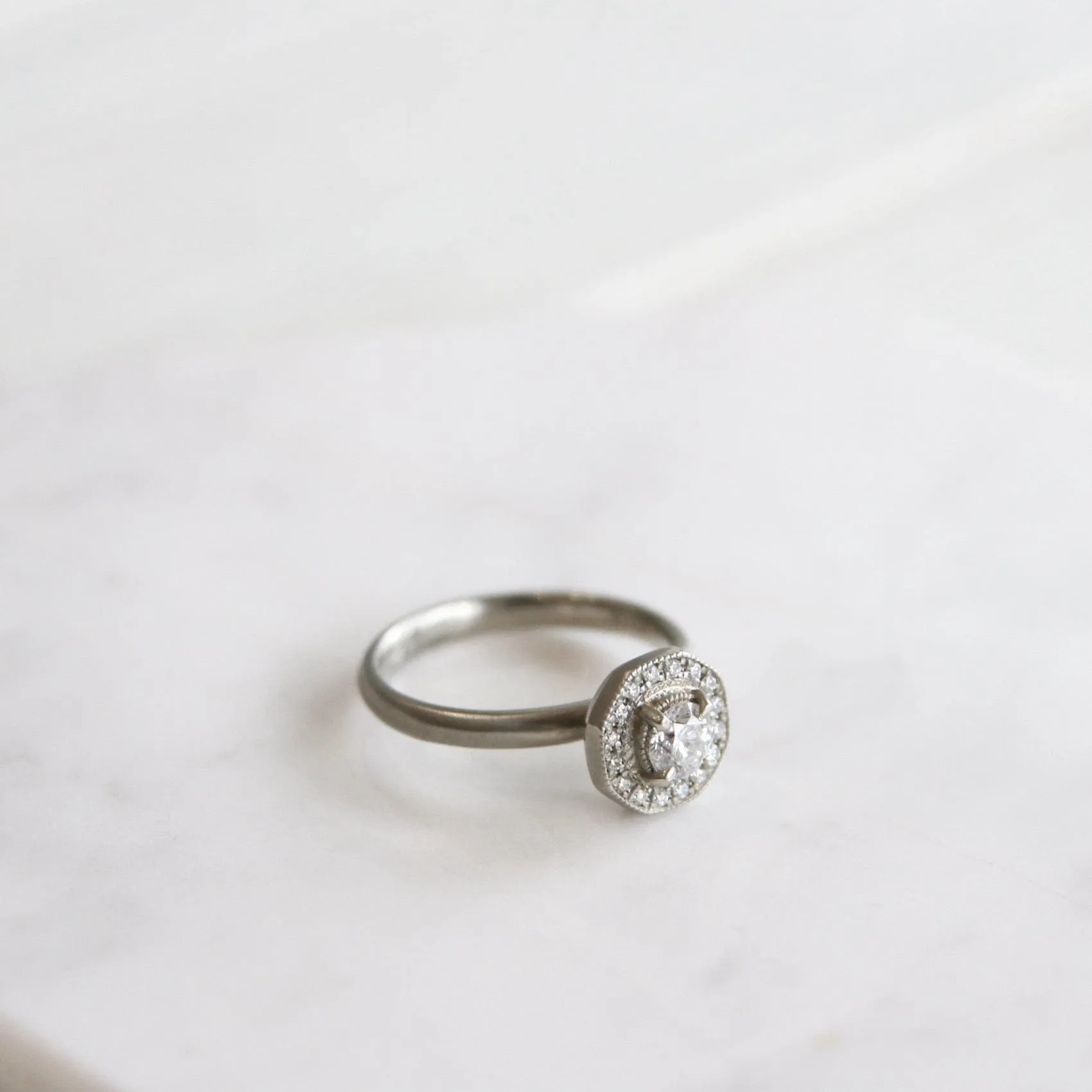 14k White Gold 'Hedy' Diamond Ring