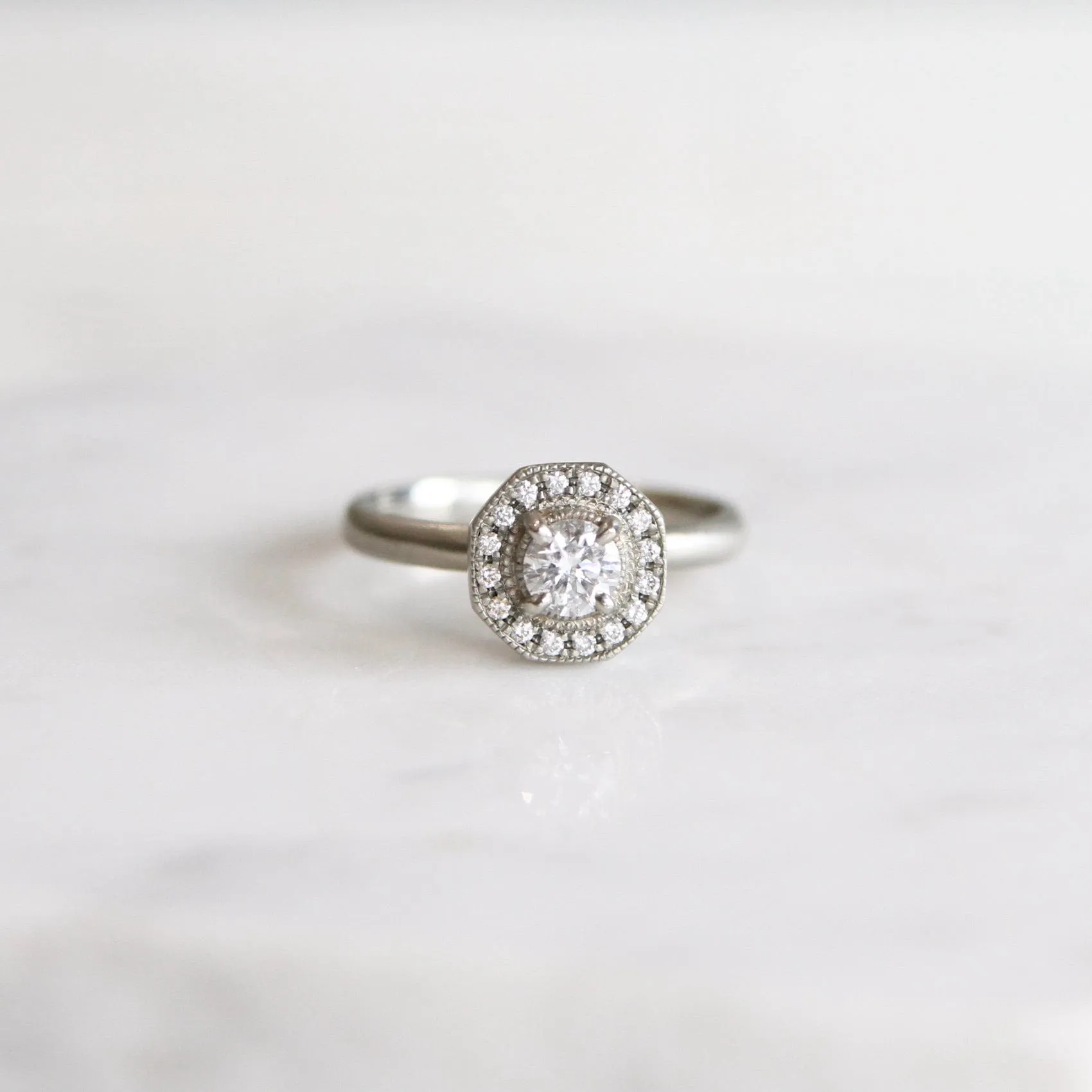 14k White Gold 'Hedy' Diamond Ring