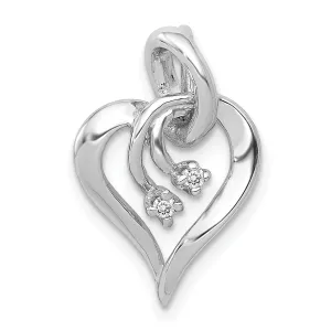 14k White Gold l1 Clarity G-I Color Diamond Fancy Heart Pendant