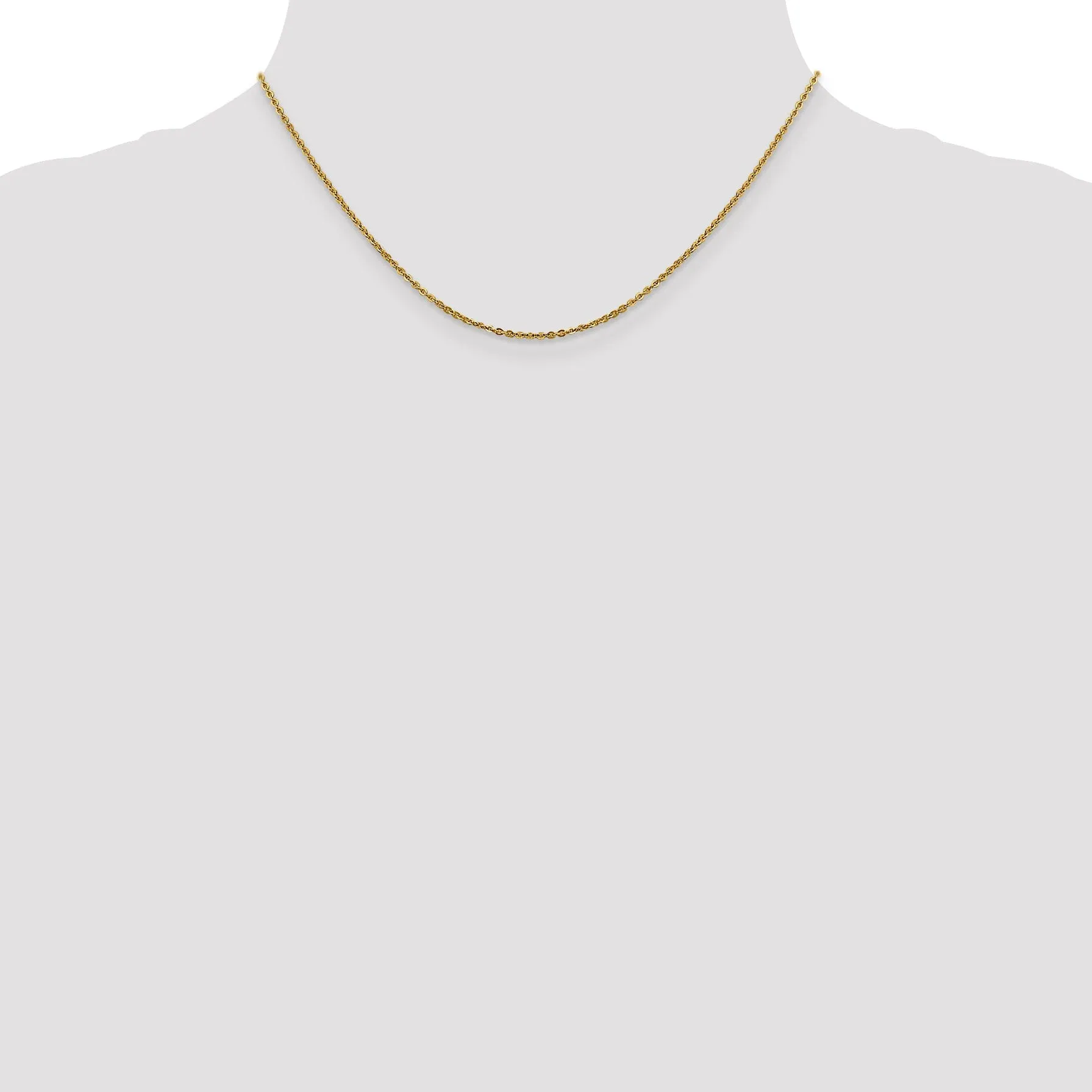 14k Yellow Gold 1.7 mm Flat Cable Chain