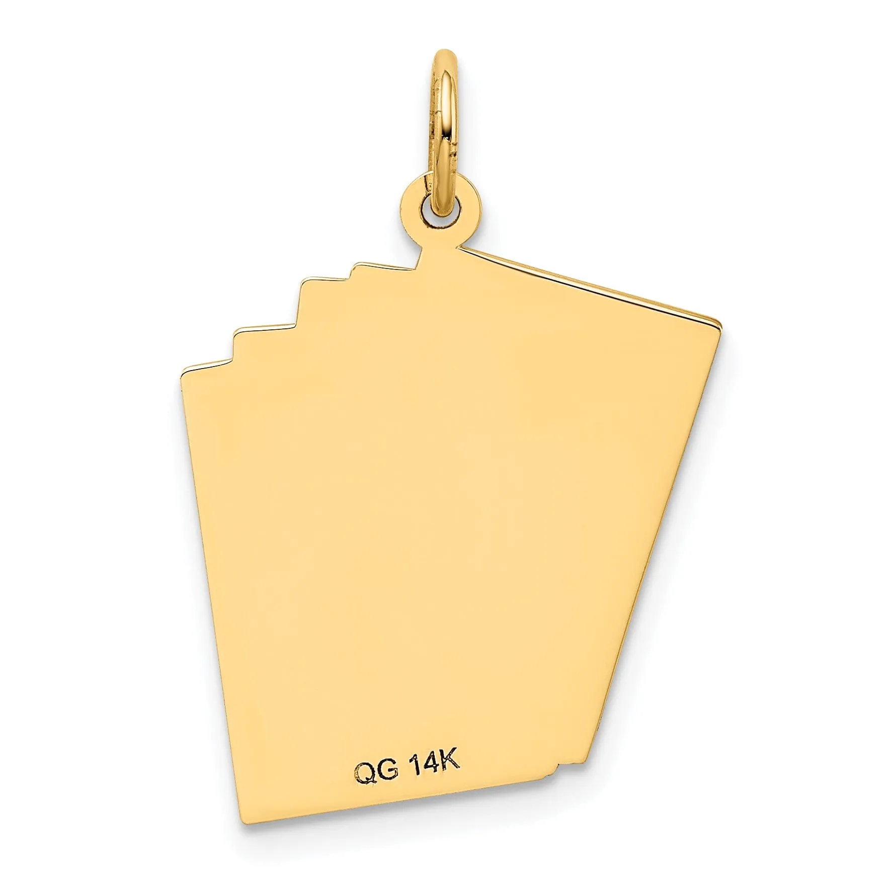 14k Yellow Gold Polished  Black Enameled Finish Royal Flush Playing Cards Charm Pendant