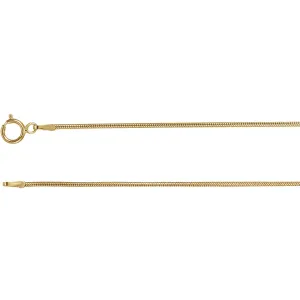14kt Gold 1mm Solid Snake Chain