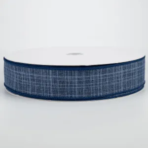 1.5" Estelle Textured Linen Ribbon: Navy Blue (50 Yards)