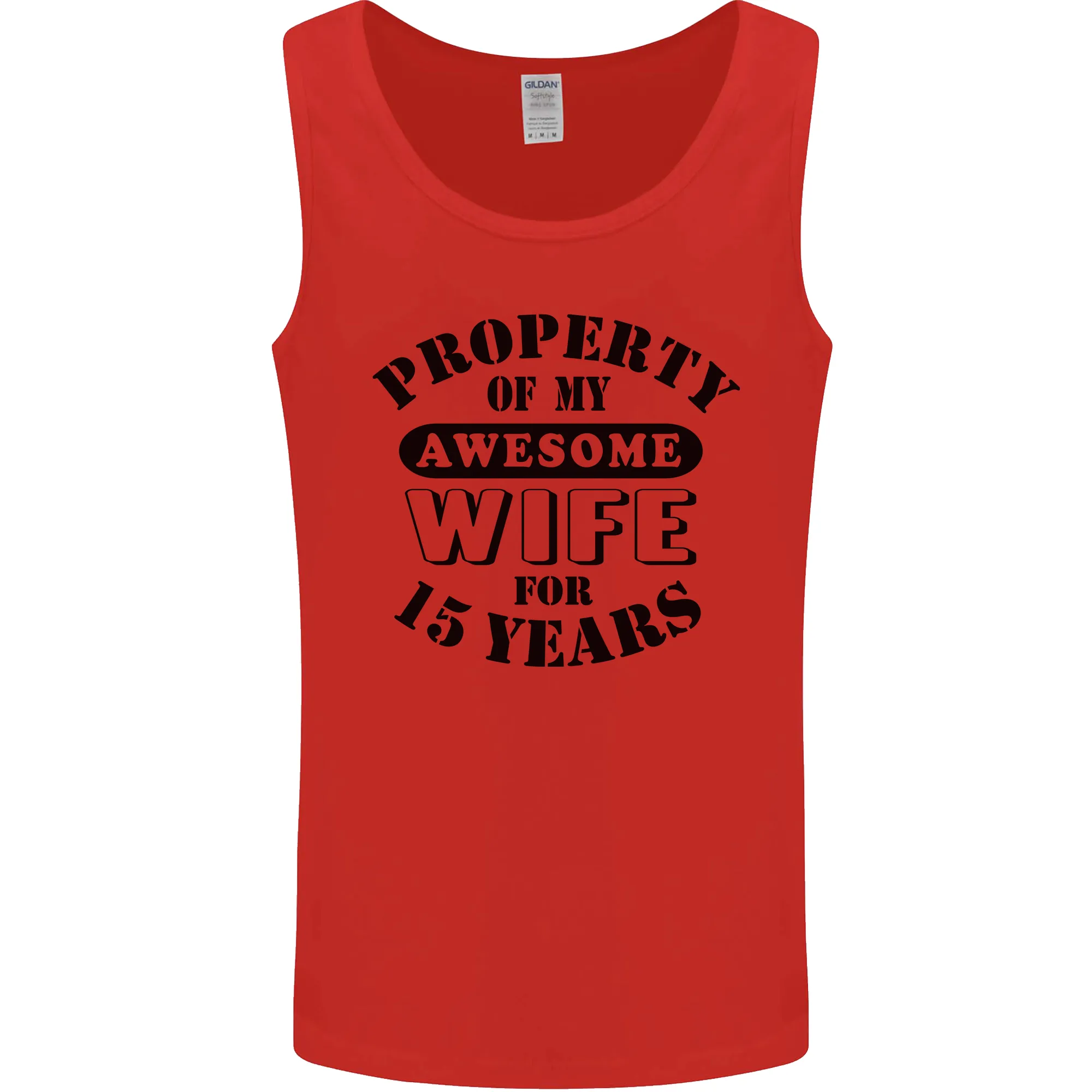 15th Wedding Anniversary 15 Year Funny Wife Mens Vest Tank Top