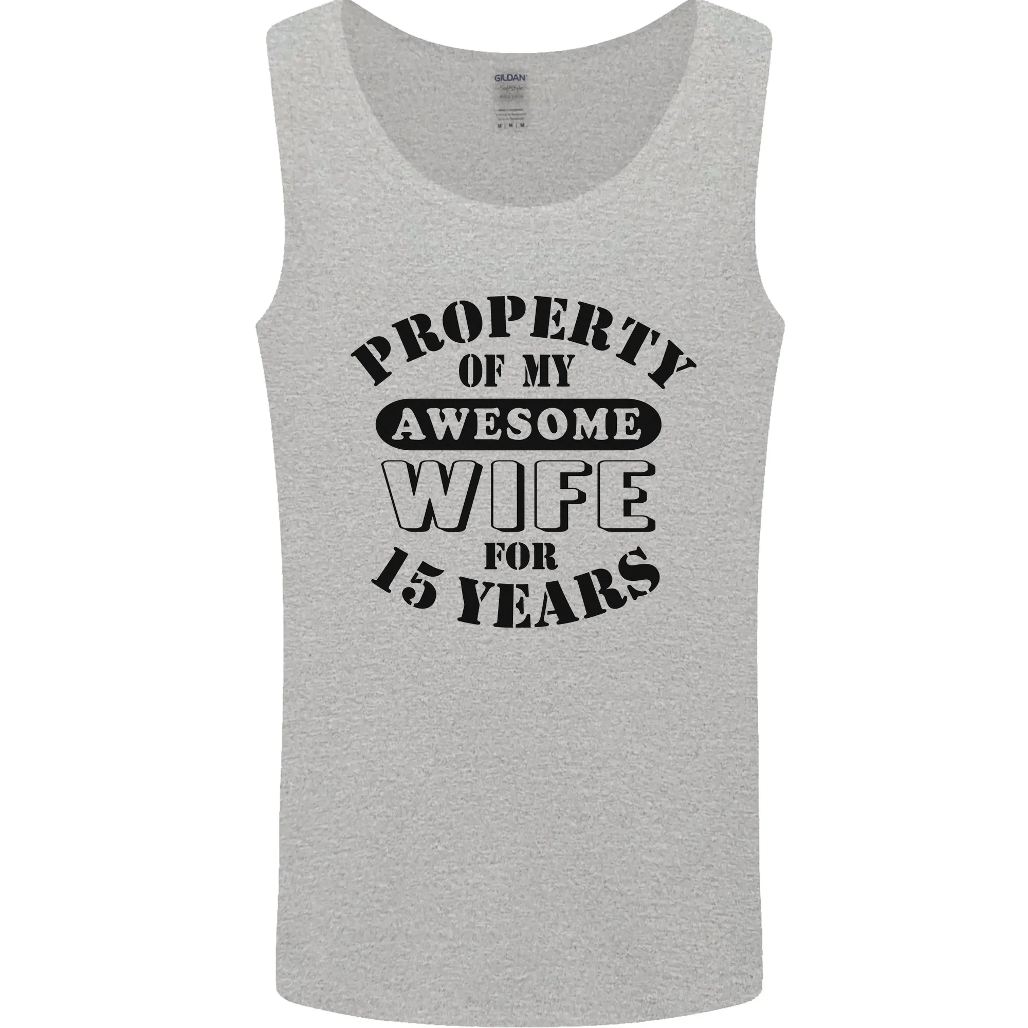 15th Wedding Anniversary 15 Year Funny Wife Mens Vest Tank Top