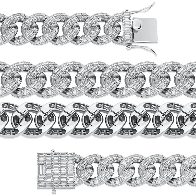 16mm Micro Paved Iced Out Braided Link Necklace