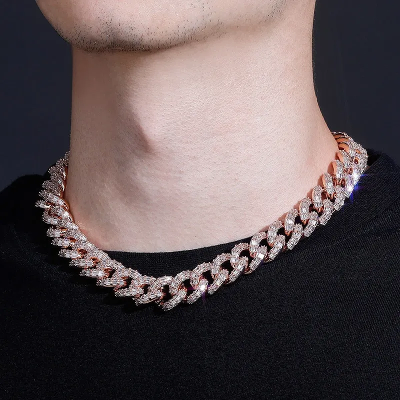 16mm Micro Paved Iced Out Braided Link Necklace