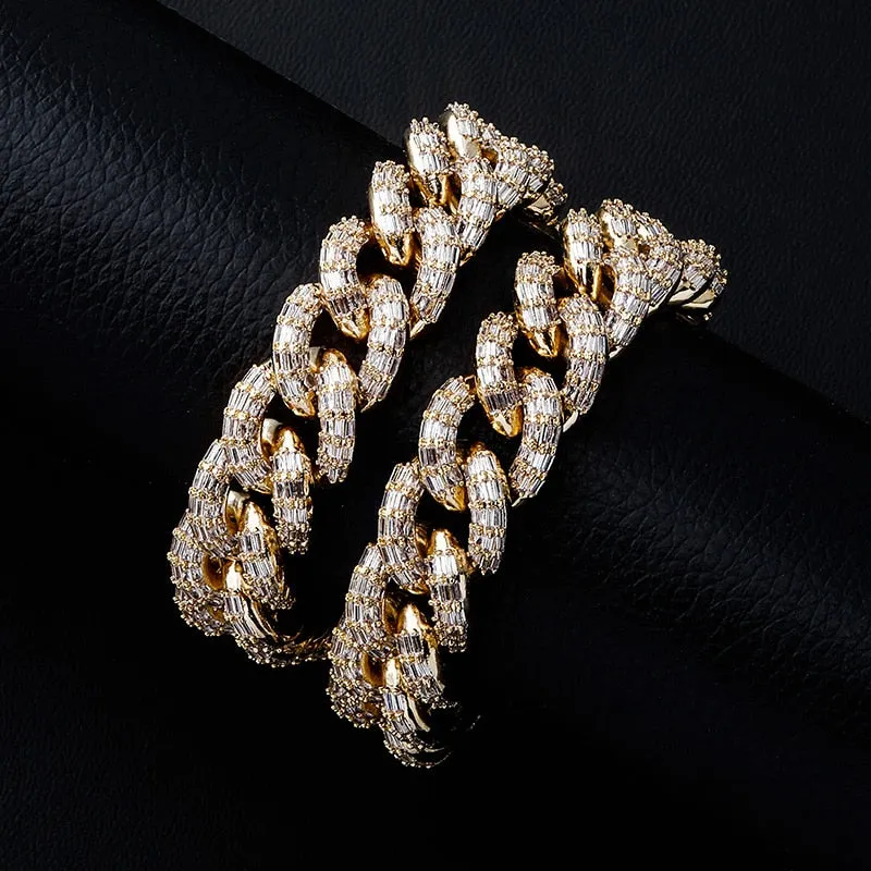 16mm Micro Paved Iced Out Braided Link Necklace