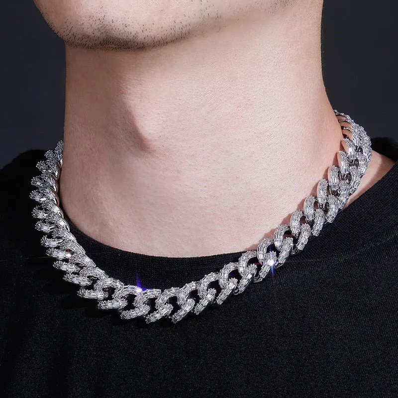 16mm Micro Paved Iced Out Braided Link Necklace