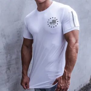 1776 USA FLAG SLEEVE POCKET GRAPHIC TEE