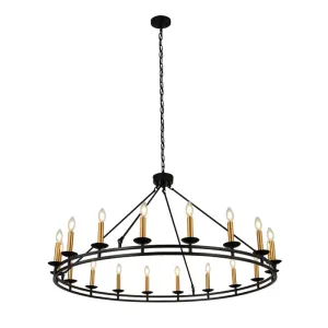 18-Lights Candle Wagon Wheel Chandelier