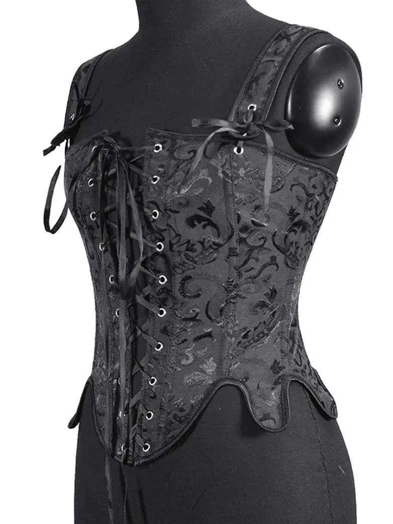 1850s Victorian Jacquard Classical Herringbone Corset