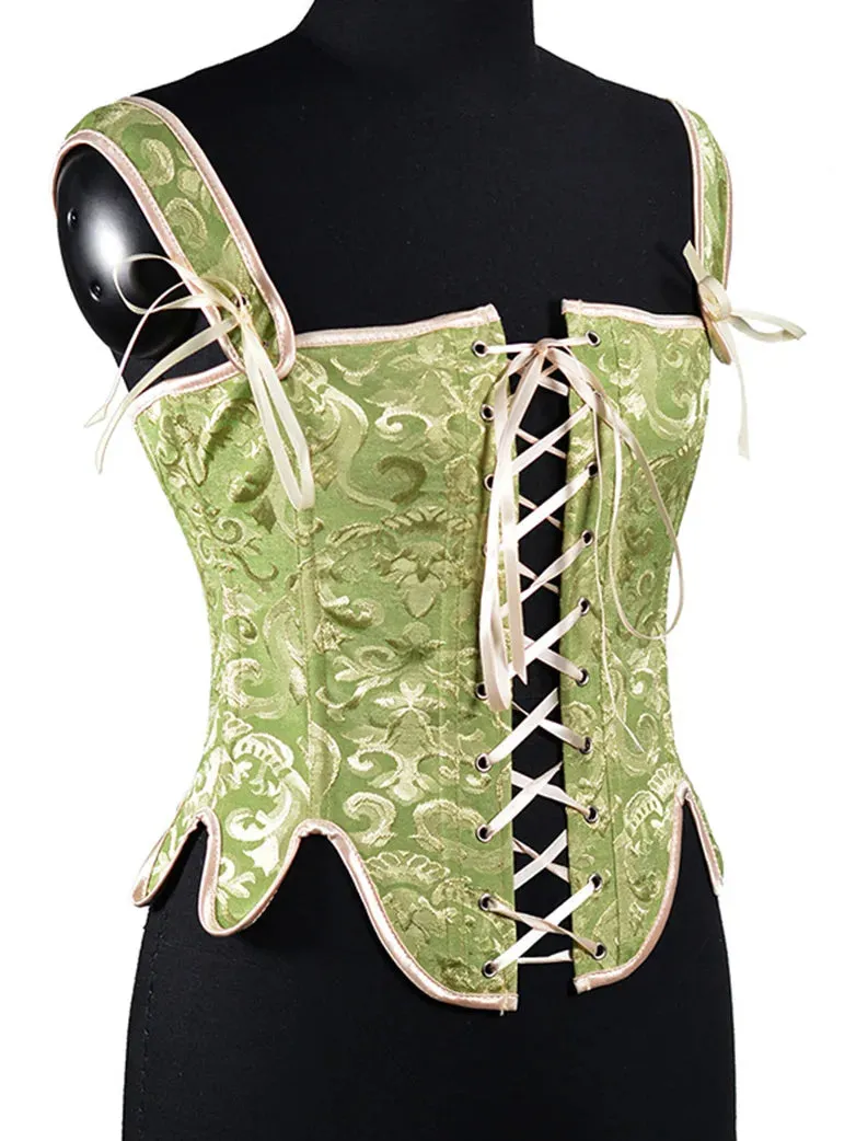 1850s Victorian Jacquard Classical Herringbone Corset