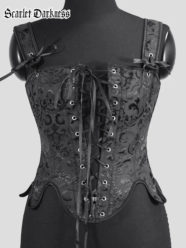 1850s Victorian Jacquard Classical Herringbone Corset