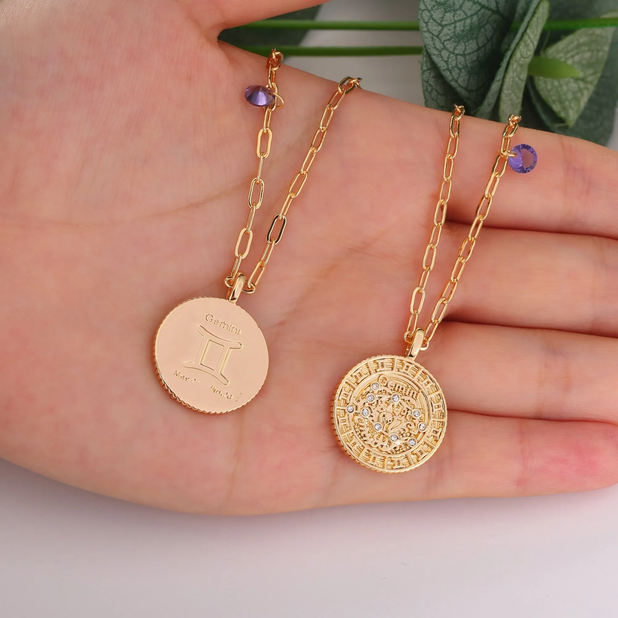 18K Gold Plated Zodiac Birth Coin